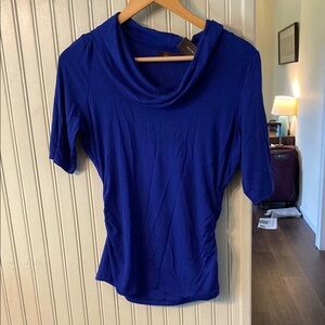 Blue Cowl Neck Women's Top